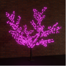 Светодиодное дерево "Сакура", высота 3,6м, диаметр кроны 3,0м, фиолетовые светодиоды, IP 64, понижающий трансформатор в комплекте, NEON-NIGHT